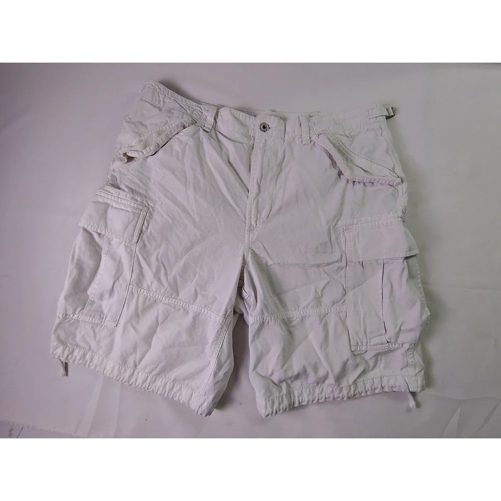 Polo Ralph Lauren Military Field Cargo Shorts‎ White Utility Surplus Chino 36